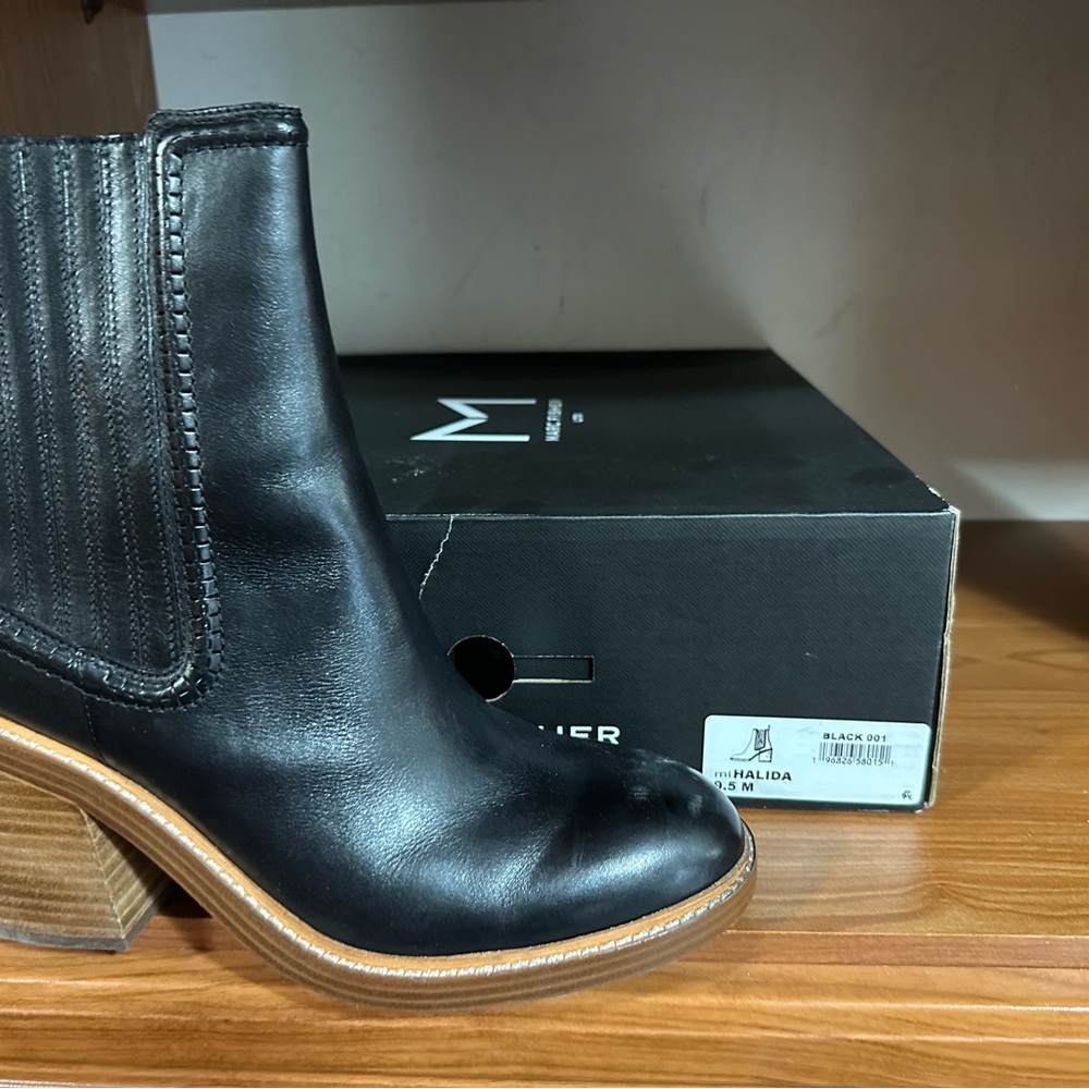 Marc Fisher Black Leather Ankle Booties